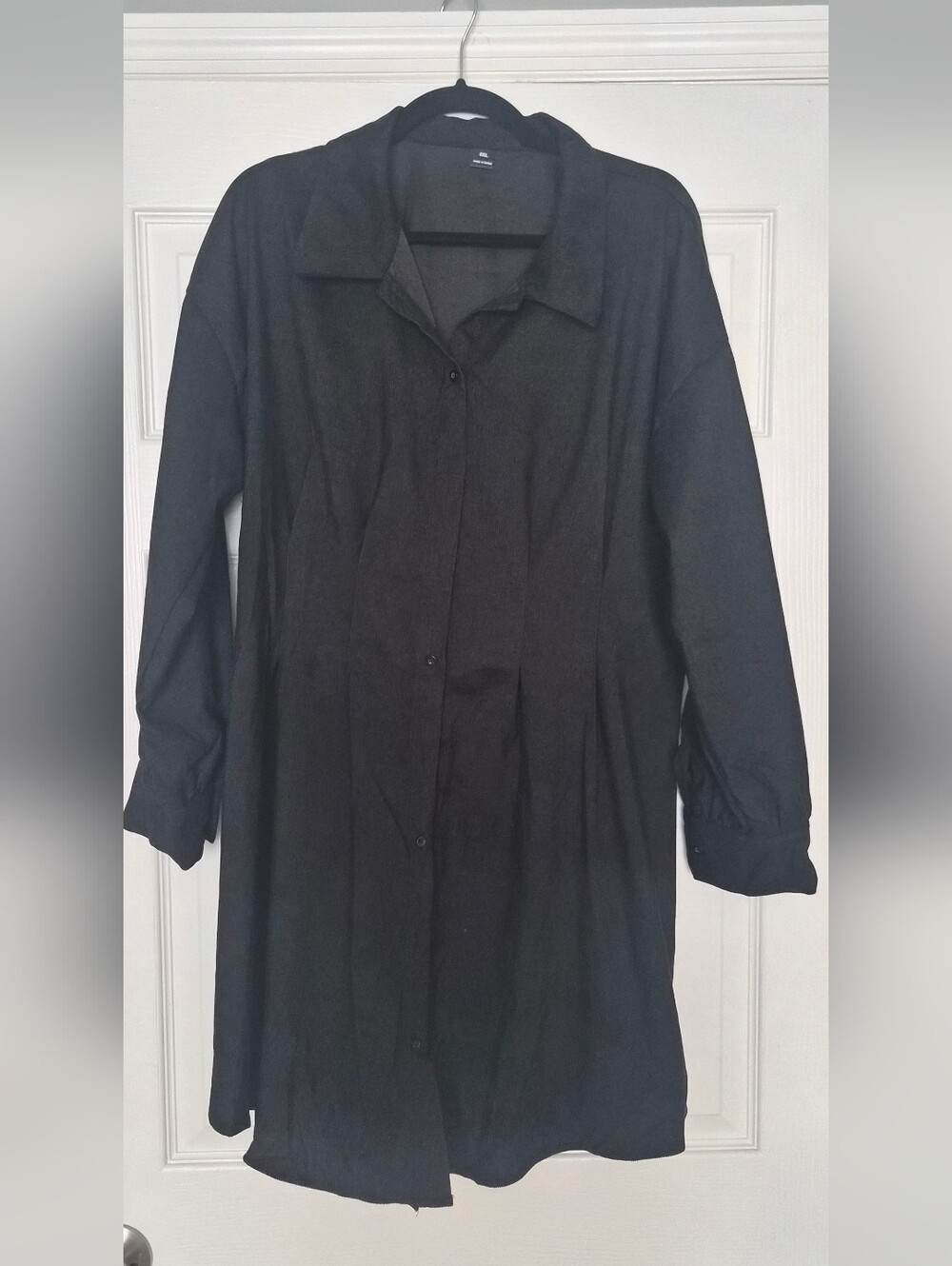 Women's Black Button-Front Shirt Dress